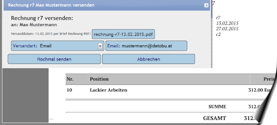 Rechnungen werden auf Knopfdruch automatisch erstellt und versendet